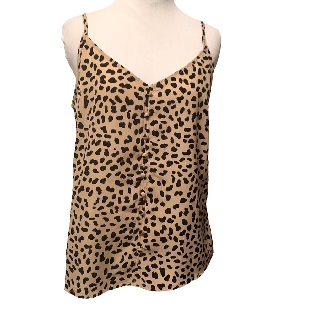 Sanctuary tan and black cheetah cami w buttons, M